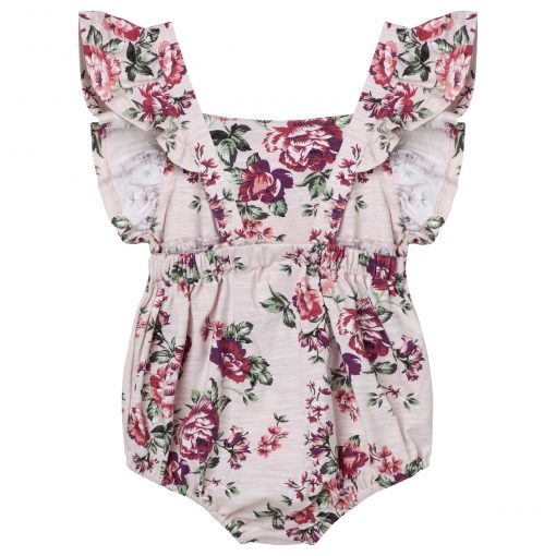 pink floral romper dress