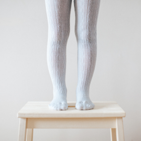Snow Grey Merino Cable Tights
