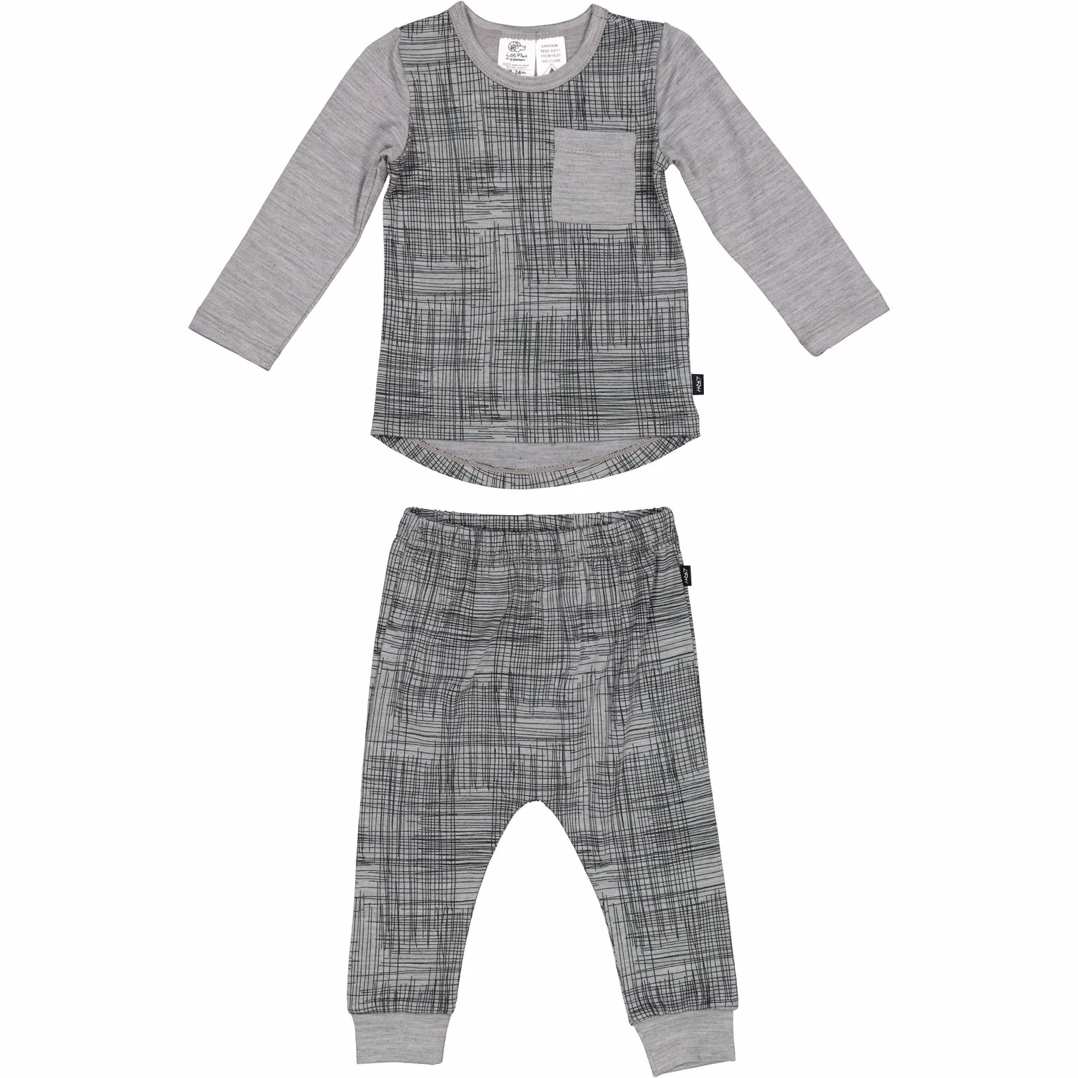 Merino Marlow PJ's - Grey Crosshatch (Sizes 4-5 Only) - Image 2