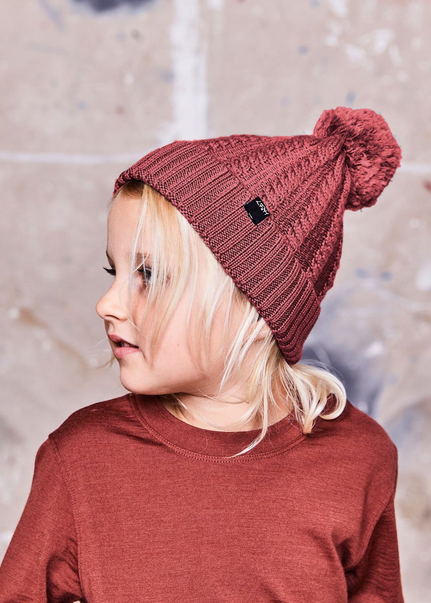 Merino Knit Beanie - Currant