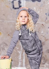 Merino Nixon Zip Hoodie - Grey Marle Crosshatch