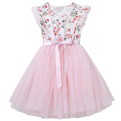 Purchase the Pink Penny Floral Tutu Dress - Short Sleeve Online – Tiny ...