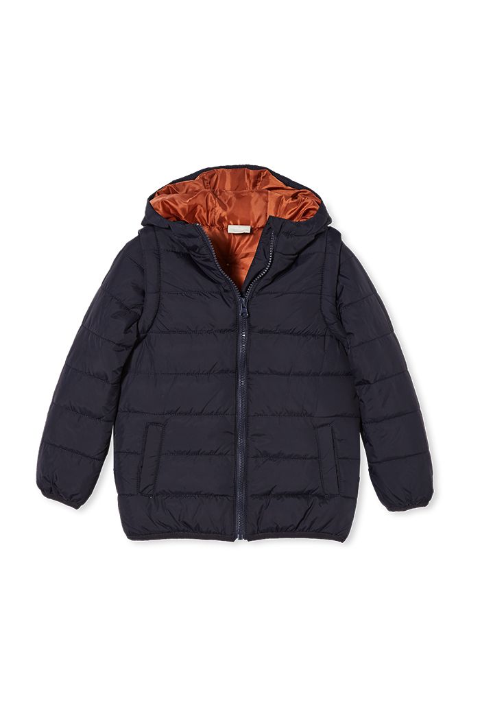 Purchase the Convertible Puffer Jacket - Navy Online – Tiny Turtles