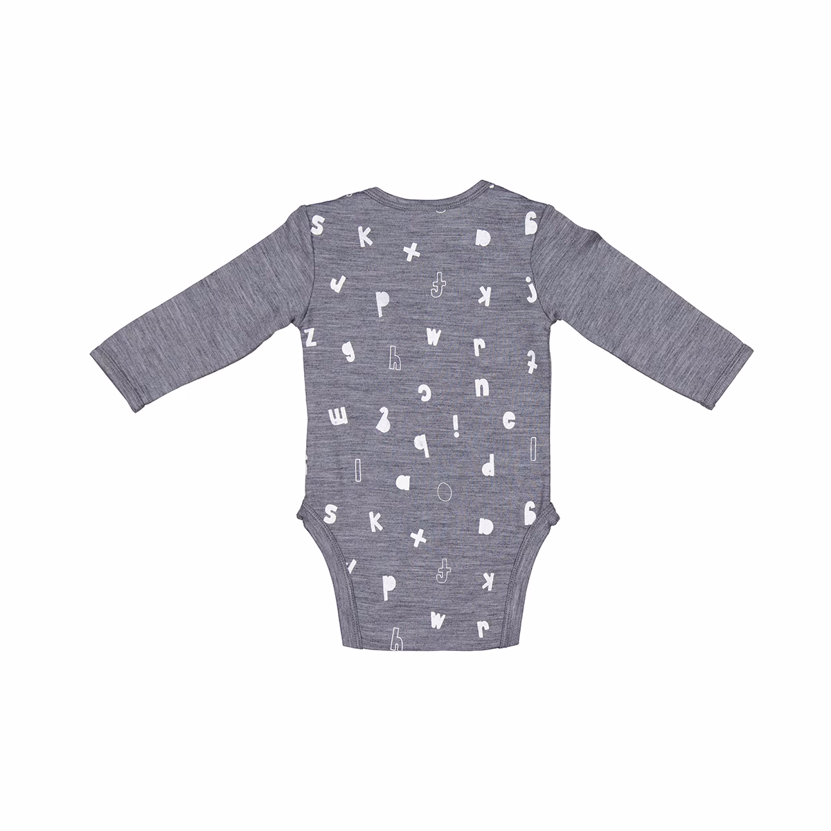 Grey Alphabet Merino Blake Bodysuit - Image 2
