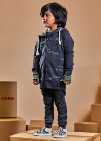 Merino Nixon Zip Hoodie - Charcoal Marle Stiple