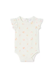 White Posy Rib Bodysuit