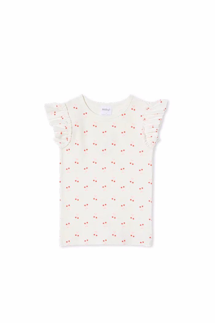 White Cherry Rib Tee