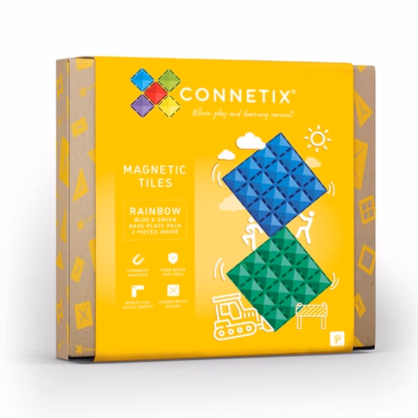 Connetix Tiles - Blue & Green Base Plate 2pc