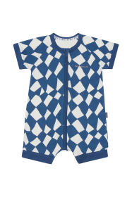 Cubic Cascade Navy Romper Wondersuit