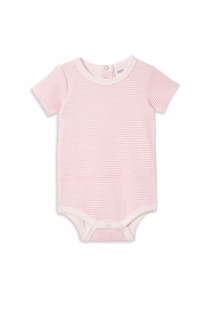 Pink Stripe Rib Bodysuit