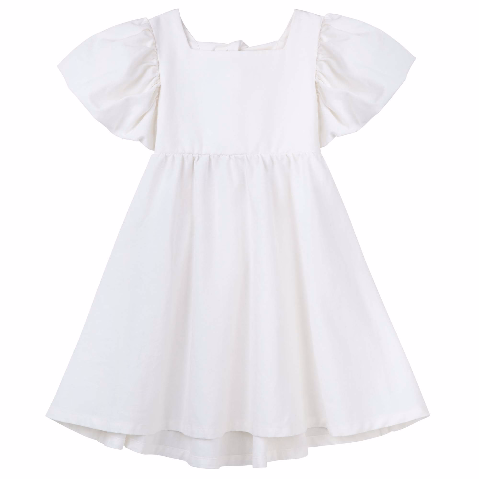 Ivory Grace Tie Back Linen Dress