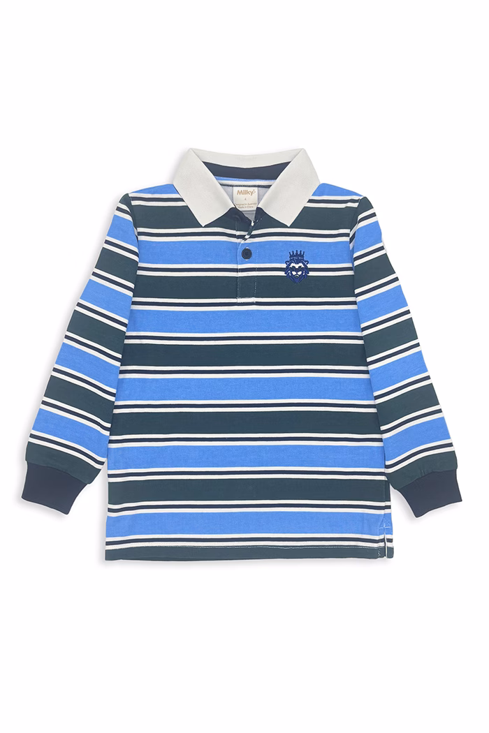 Green Stripe Rugby Polo