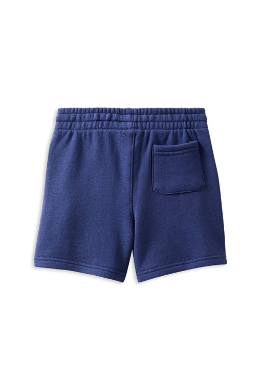 Navy Cotton Fleece Shorts - Image 2