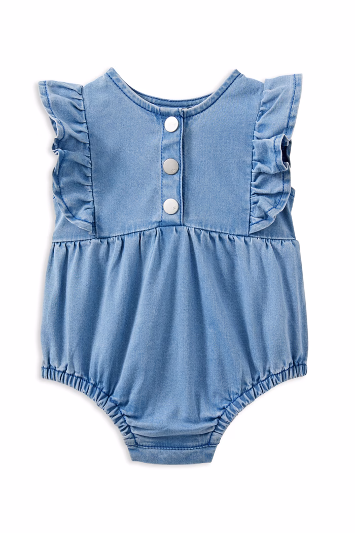 Frill Denim Playsuit