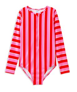 Candy Stripe Long Sleeve Swimsuit