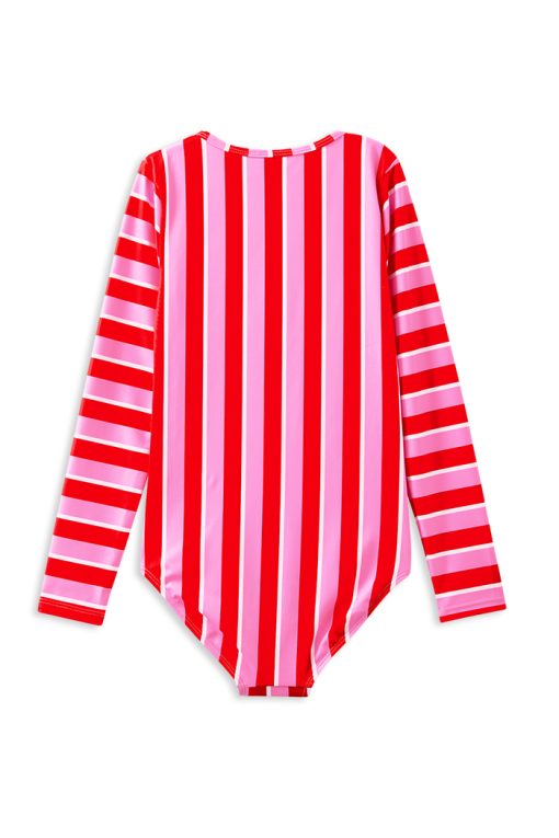 Candy Stripe Long Sleeve Swimsuit - Image 3