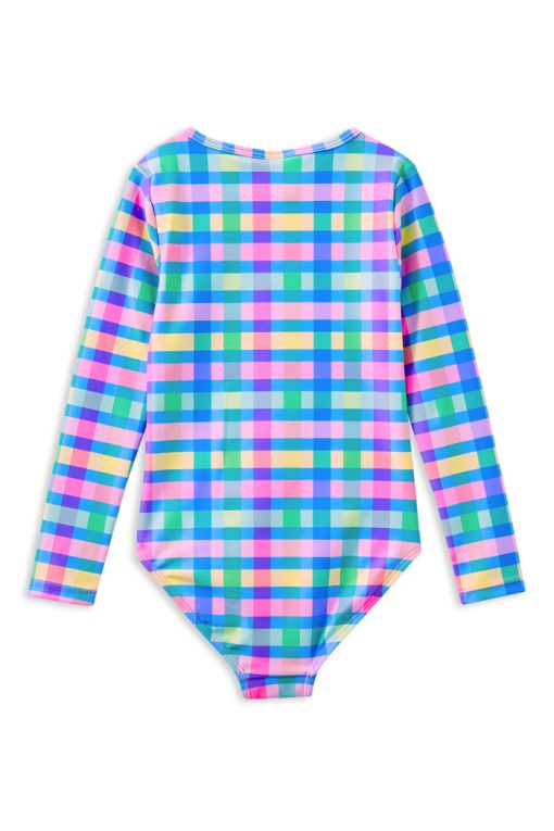 Picnic Check Long Sleeve Swimsuit - Image 3