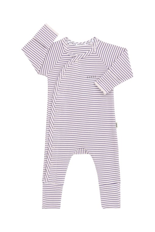 Violet Ash/Chalky Pink Stripe Ribbed Stripped Cozysuit