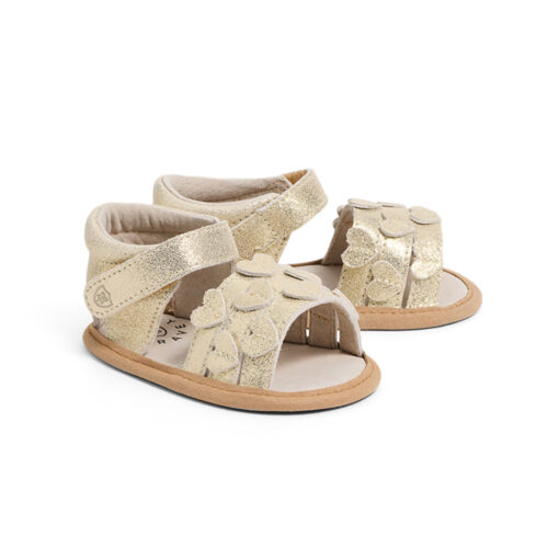 Gold Sparkle Heart Sandals