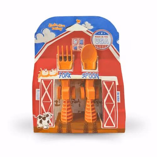 Tractor 2 piece Cutlery Set - Orange