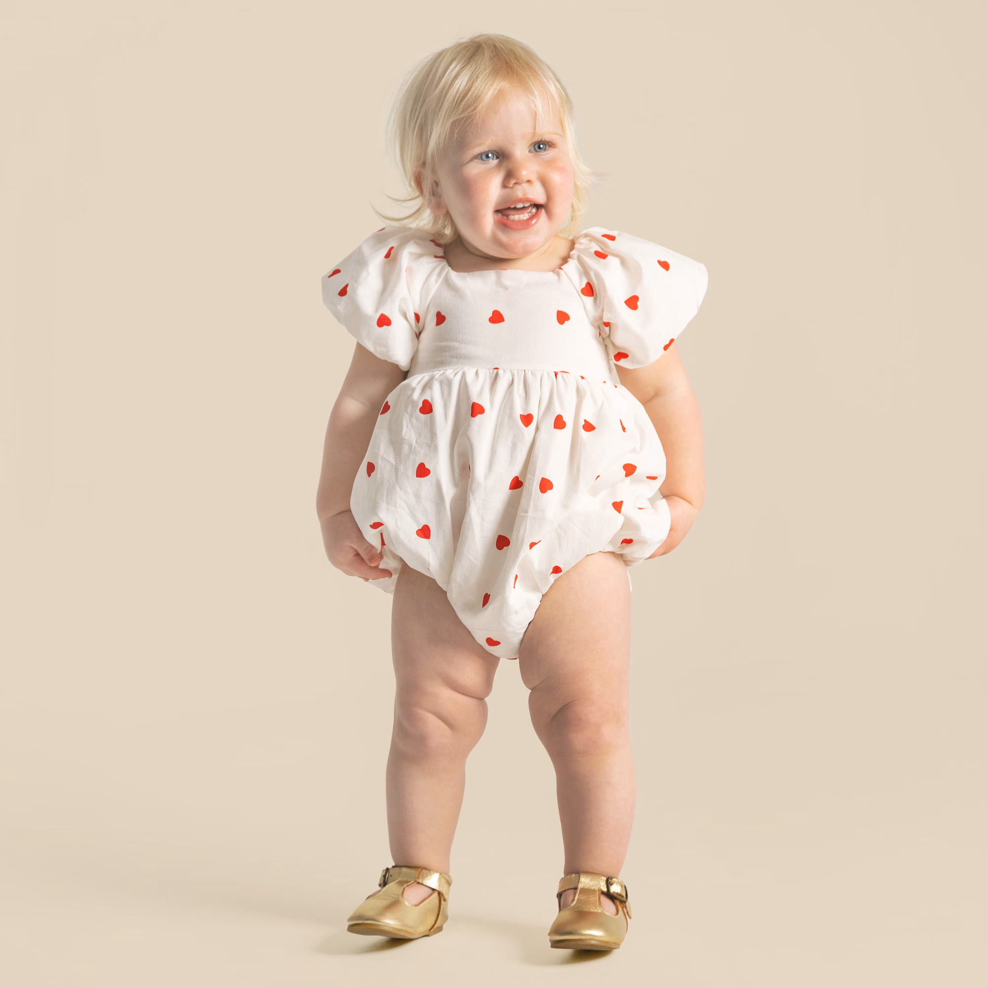Love Hearts Puff Sleeve Romper - Image 4