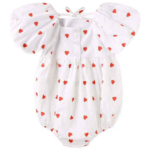 Love Hearts Puff Sleeve Romper - Image 2