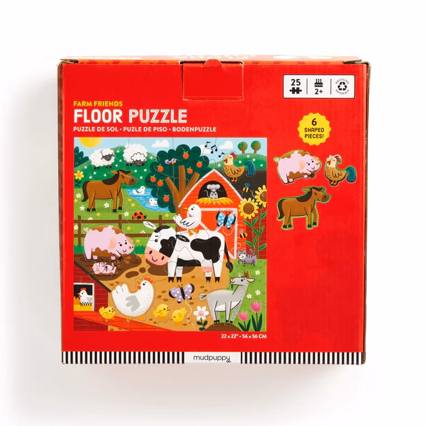 Farm Friends 25 Piece Floor Puzzle with Shaped Pieces - Image 2